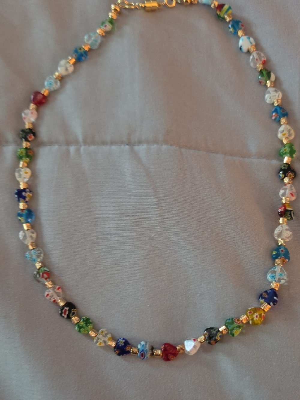 Multicolor Glass Bead Necklace - Unbranded
